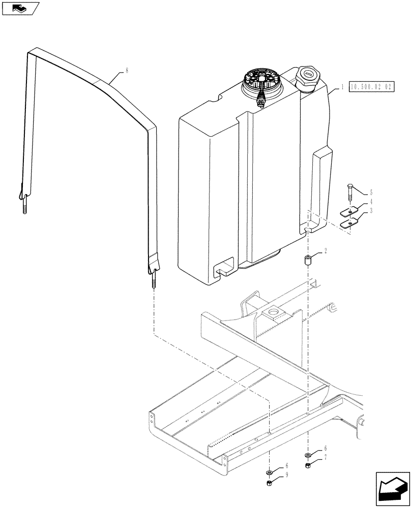 Схема запчастей Case IH 4430 - (10.500.01[02]) - DEF TANK MOUNTING, SN YCT033001 AND AFTER (10) - ENGINE