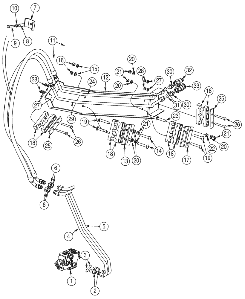 Схема запчастей Case IH 90XT - (08-03) - HYDRAULICS - AUXILIARY SYSTEM (08) - HYDRAULICS