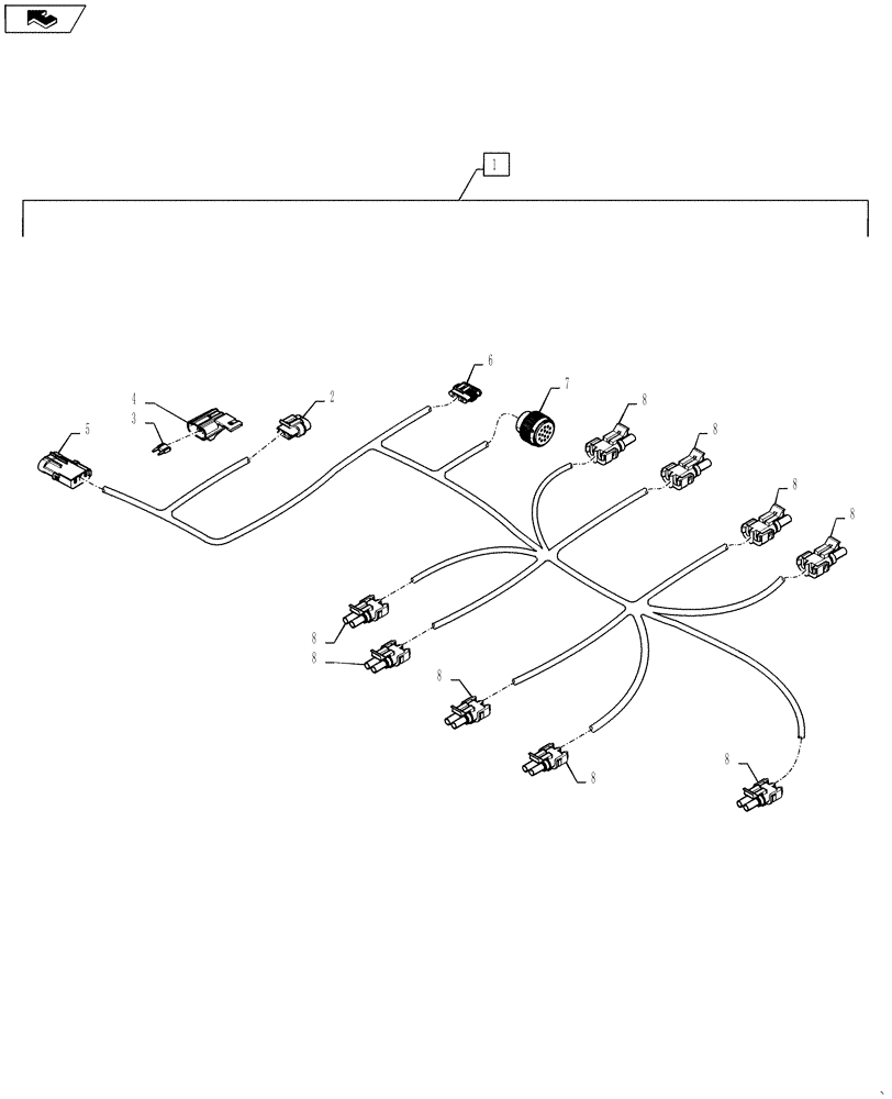 Схема запчастей Case IH 2280 - (55.100.AB[02]) - DELUXE AUGER HARNESS AUGER CONTROL (55) - ELECTRICAL SYSTEMS