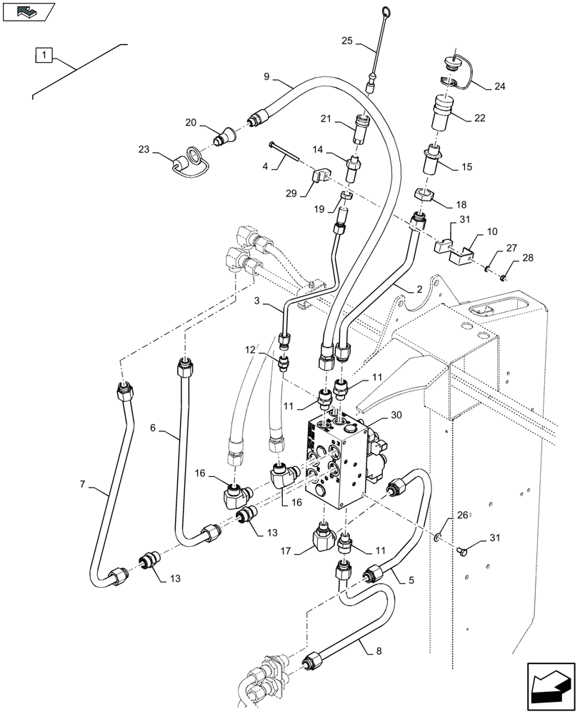 Схема запчастей Case IH 3050-22FT - (88.058.037[01]) - DIA KIT : HYDRAULIC KIT FOR VERTICAL RAPESEED KNIFES - F956997 (88) - ACCESSORIES