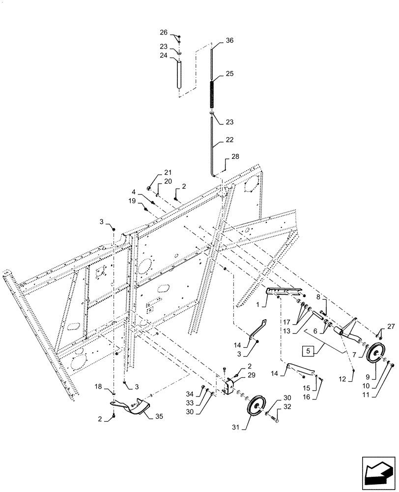 Схема запчастей Case IH 6140 - (74.140.AM) - JACKSHAFT, IDLER, TAILINGS ELEVATOR (74) - CLEANING