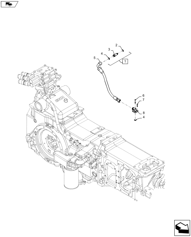 Схема запчастей Case IH MAXXUM 110 - (35.204.BJ[02]) - HYDRAULIC PUMP 80 L/MIN FD -REAR REMOTES DELIVERY PIPES (35) - HYDRAULIC SYSTEMS