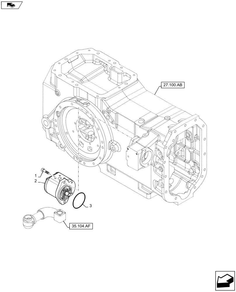 Схема запчастей Case IH MAXXUM 120 - (35.104.AA) - HYDRAULIC PUMP 80 L/MIN FD - PUMP (35) - HYDRAULIC SYSTEMS