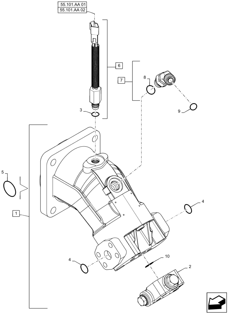 Схема запчастей Case IH 7230 - (35.536.AJ) - HYDRAULIC MOTOR, ROTOR (35) - HYDRAULIC SYSTEMS