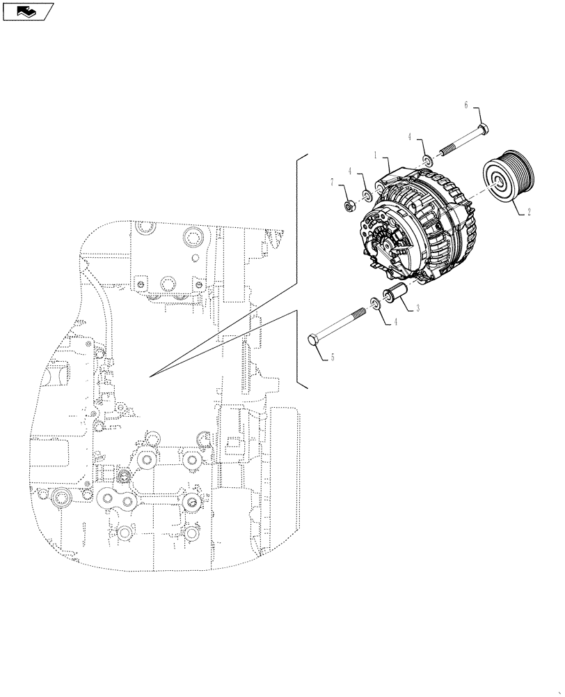 Схема запчастей Case IH STEIGER 350 - (55.301.AA[01]) - ALTERNATOR, 200A - STEIGER 350 (55) - ELECTRICAL SYSTEMS