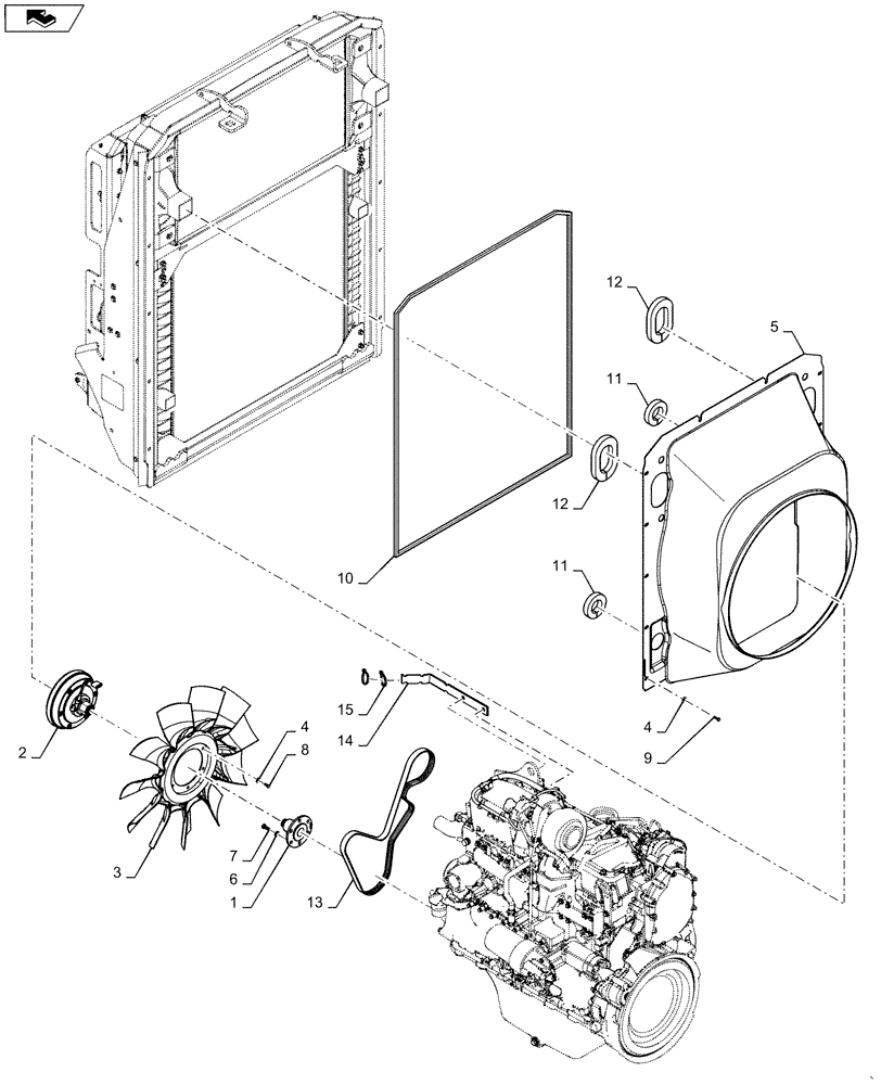 Схема запчастей Case IH STEIGER 350 - (10.414.AC[01]) - COOLING SYSTEM VISTRONIC FAN DRIVE - STEIGER 350 (10) - ENGINE