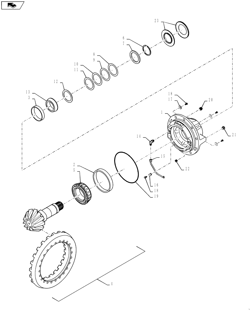 Схема запчастей Case IH STEIGER 450 - (27.106.AC[04]) - REAR AXLE ASSY - PINION CARRIER ASSY. (27) - REAR AXLE SYSTEM