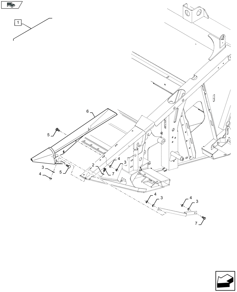 Схема запчастей Case IH 3050-25FT L - (88.058.012) - DIA KIT : FIXED SHORT DIVIDERS - F956974 (88) - ACCESSORIES