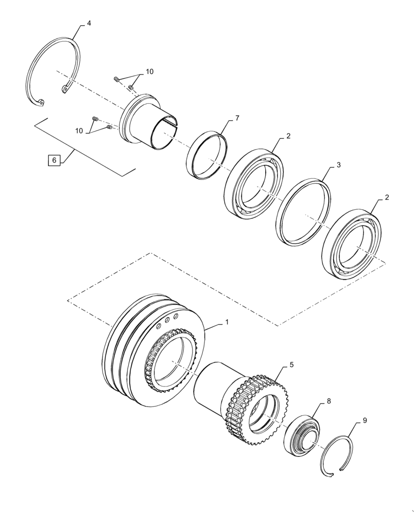 Схема запчастей Case IH 9230 - (73.210.AV) - VAR - 425359, 425360, 425427, 425428 - STRAW CHOPPER, SPLINED, COUPLING (73) - RESIDUE HANDLING