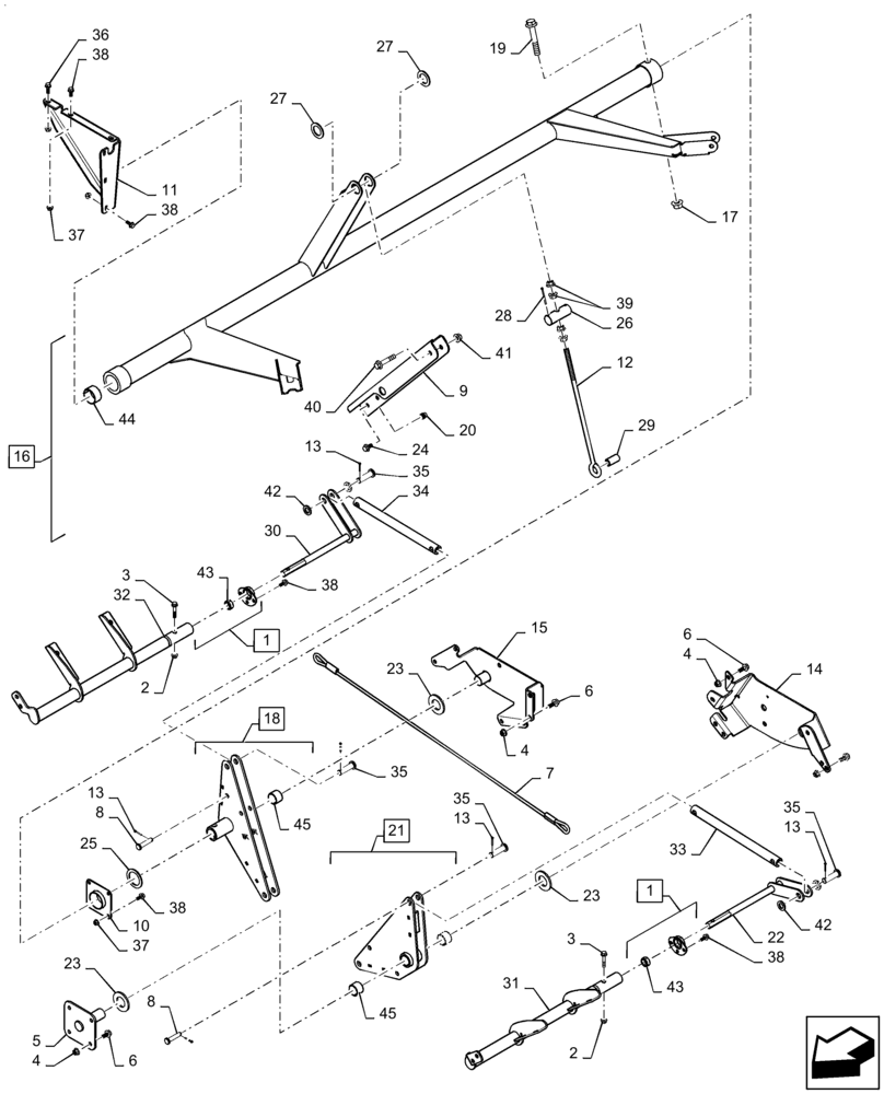 Схема запчастей Case IH 9230 - (80.150.BG[04]) - VAR - 425367026, 425367036, 425369046, 425369056 - LINKAGE, GRAIN BIN EXTENSION (80) - CROP STORAGE/UNLOADING