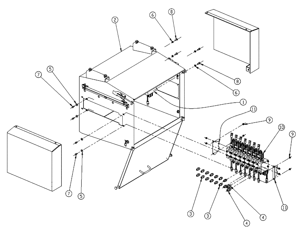 Схема запчастей Case IH 437 - (01-005) - VALVE BOX GROUP Basic Unit