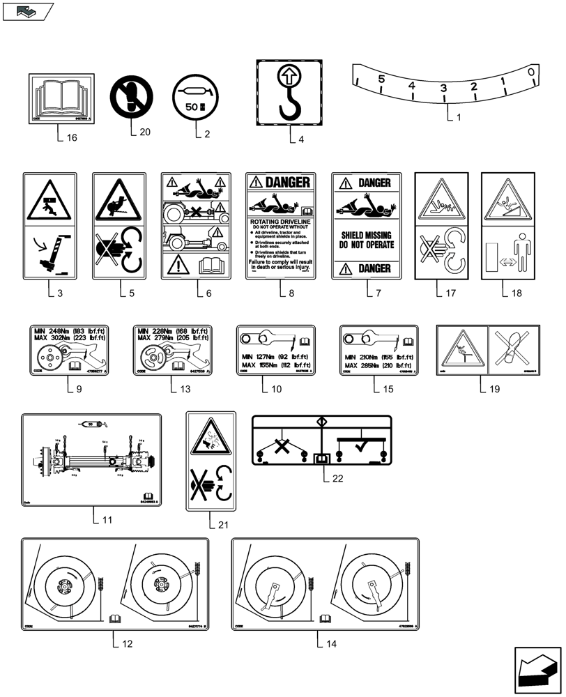 Схема запчастей Case IH 3050-30FT - (90.108.010) - SAFETY AND INSTRUCTION DECALS (90) - PLATFORM, CAB, BODYWORK AND DECALS