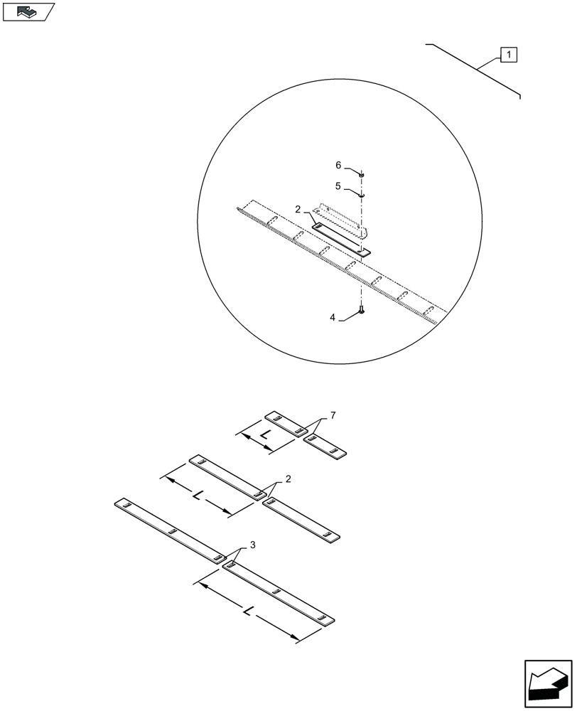 Схема запчастей Case IH 3050-25FT H - (88.058.005) - DIA KIT : STRAW ELEVATOR FRONT FRAME STRIPPER PLATE KIT (88) - ACCESSORIES