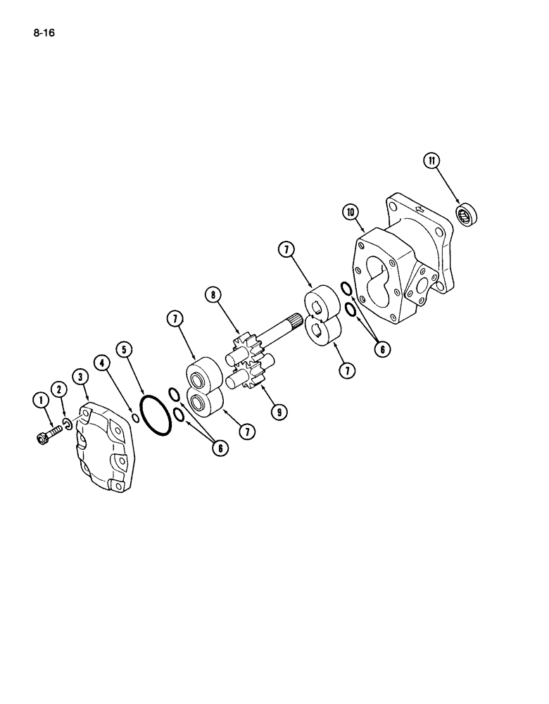 Схема запчастей Case IH 265 - (8-16) - MAIN HYDRAULIC PUMP (08) - HYDRAULICS