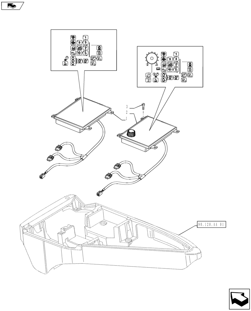 Схема запчастей Case IH STEIGER 400 - (55.512.CS[03]) - ARMREST CONTROLS - INTEGRATED CONTROL PANEL (55) - ELECTRICAL SYSTEMS