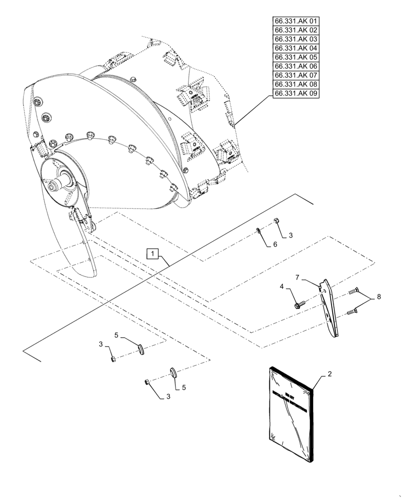 Схема запчастей Case IH 9240 - (88.100.66[09]) - DIA KIT, ROTOR, AUGER, BAR (88) - ACCESSORIES