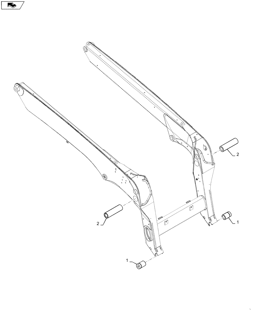 Схема запчастей Case IH SR220 - (82.100.AA) - LOADER ARM SERVICE HUBS (82) - FRONT LOADER & BUCKET