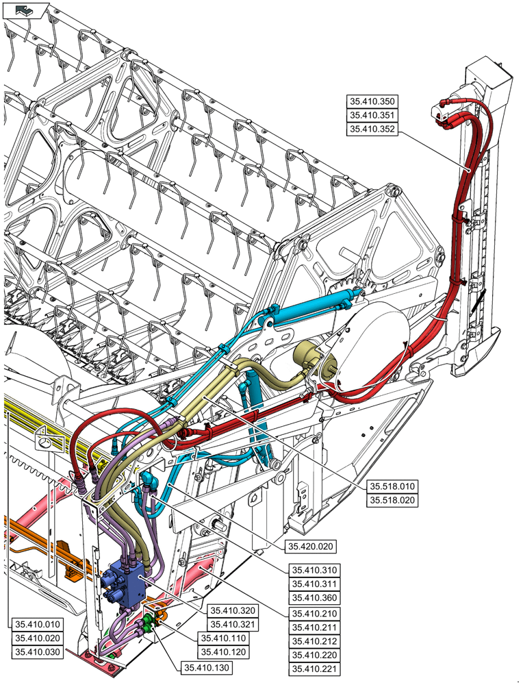 Схема запчастей Case IH 3050-25FT L - (00.000.35[02]) - PICTORIAL INDEX - HYDRAULIC SYSTEMS (00) - GENERAL & PICTORIAL INDEX