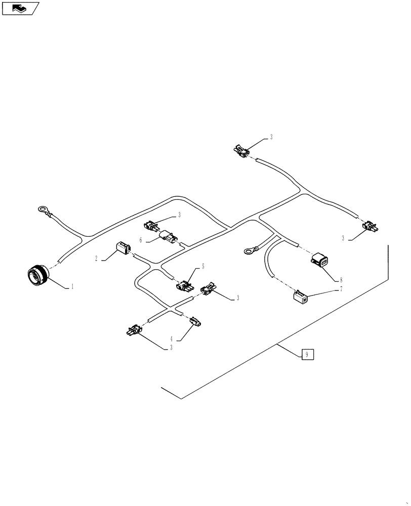 Схема запчастей Case IH STEIGER 450 - (55.100.BZ[02]) - HARNESS - REAR FRAME WIRING - EURO (55) - ELECTRICAL SYSTEMS