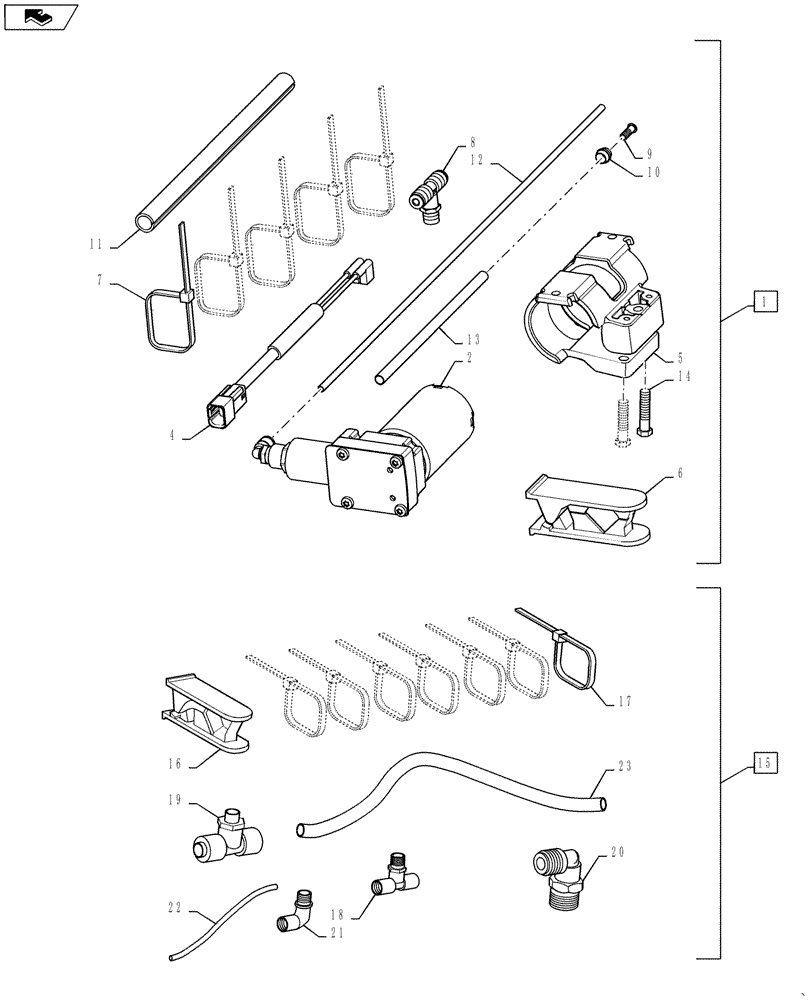 Схема запчастей Case IH STEIGER 400 - (90.124.AN[02]) - SEAT SUSPENSION - SUSPENSION COMPRESSOR SERVICE KIT (90) - PLATFORM, CAB, BODYWORK AND DECALS