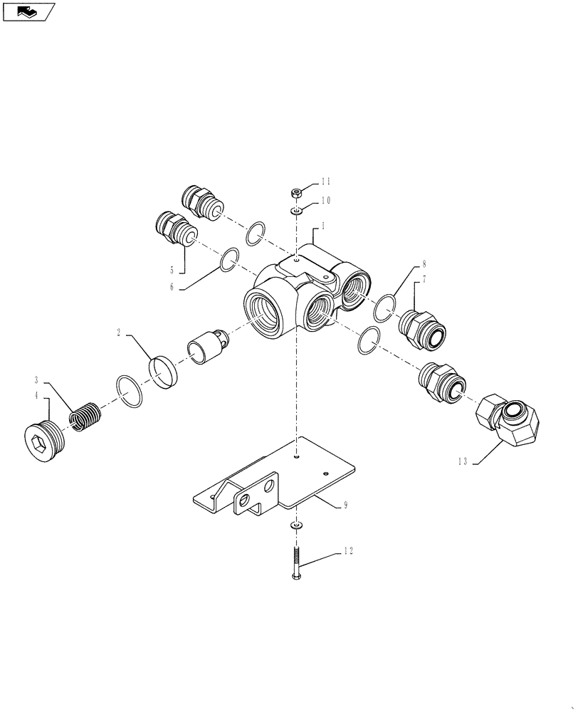 Схема запчастей Case IH STEIGER 500 - (21.109.AE[01]) - TRANSMISSION OIL VALVE ASSY, COOLER BYPASS (21) - TRANSMISSION