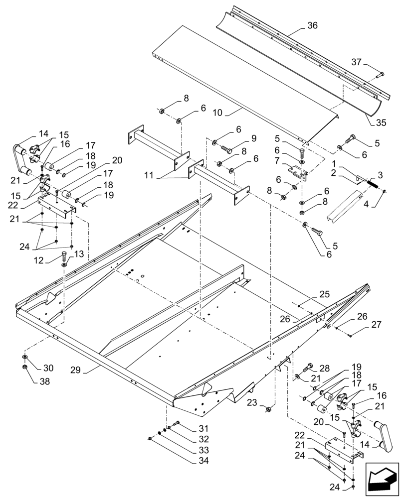 Схема запчастей Case IH 9230 - (74.118.AA[01]) - LOWER SHOE DRIVE, BSN YDG222004 (74) - CLEANING