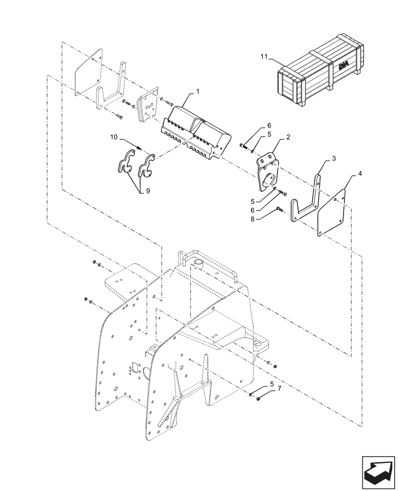 Схема запчастей Case IH STEIGER 450 - (39.140.AI[01]) - BALLAST REAR WEIGHT ASSY. (39) - FRAMES AND BALLASTING