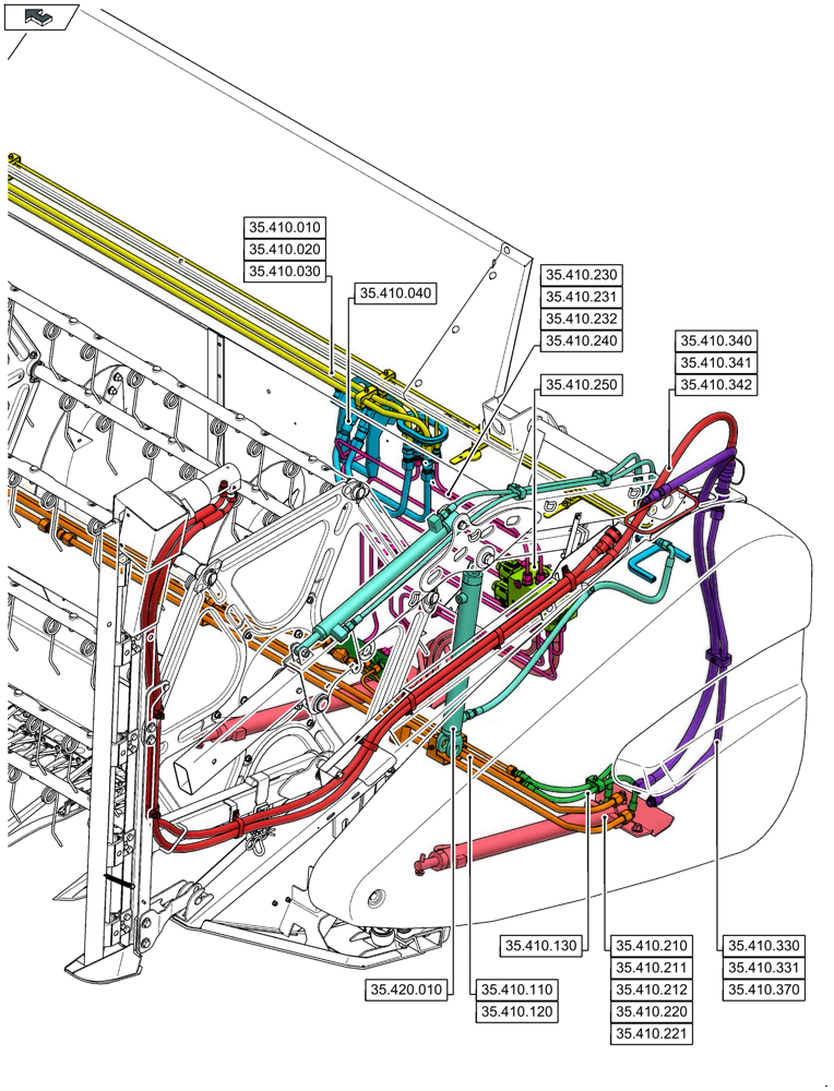 Схема запчастей Case IH 3050-25FT L - (00.000.35[01]) - PICTORIAL INDEX - HYDRAULIC SYSTEMS (00) - GENERAL & PICTORIAL INDEX