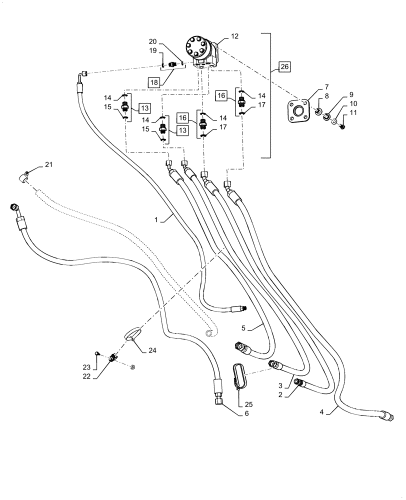 Схема запчастей Case IH 6130 - (41.206.AA) - PUMP, HYDRAULIC STEERING (41) - STEERING