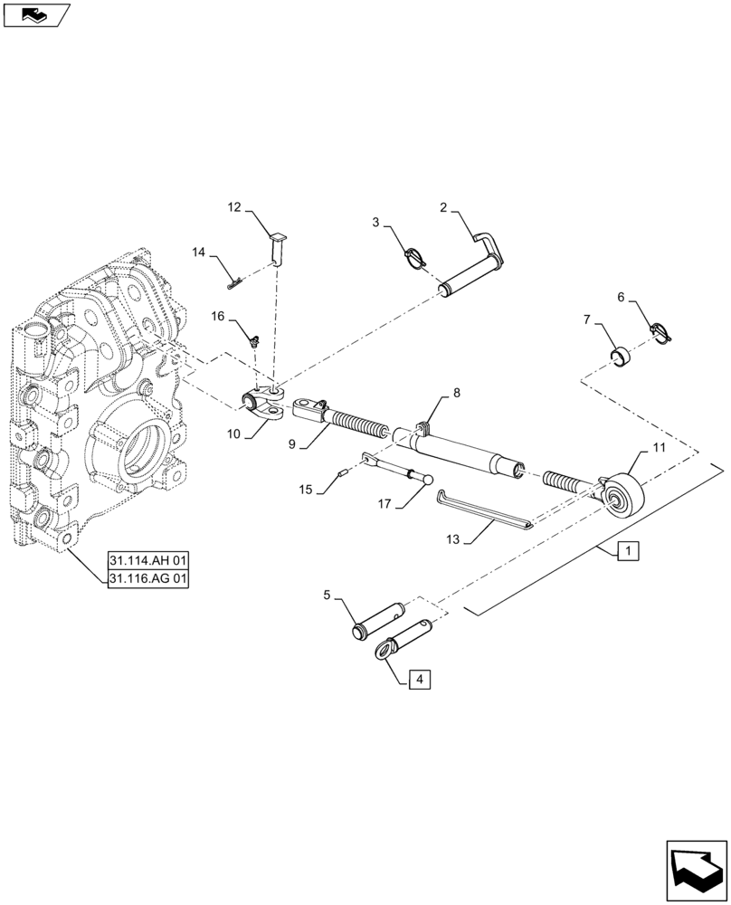 Схема запчастей Case IH MAXXUM 125 - (37.120.AA[02]) - VAR - 331920 - CAT 2/3 FLEXIBLE LINKS - TOP LINK - C7395 (37) - HITCHES, DRAWBARS & IMPLEMENT COUPLINGS