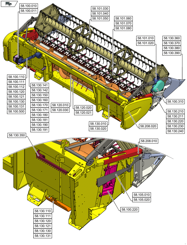Схема запчастей Case IH 3050-25FT L - (00.000.58 [02]) - PICTORIAL INDEX - ATTACHMENTS/HEADERS (00) - GENERAL & PICTORIAL INDEX