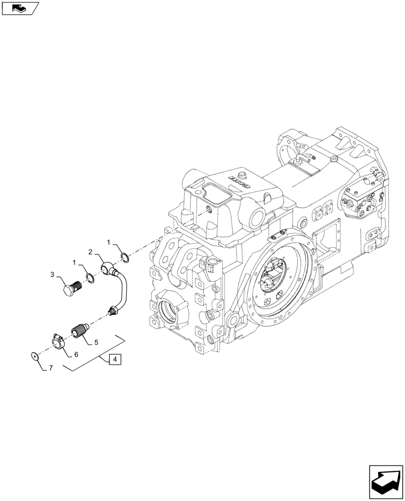 Схема запчастей Case IH MAXXUM 115 - (35.322.BB) - VAR - 331839, 743682 - LOW PRESSURE HYDRAULIC RETURN PORT FOR EDC (35) - HYDRAULIC SYSTEMS