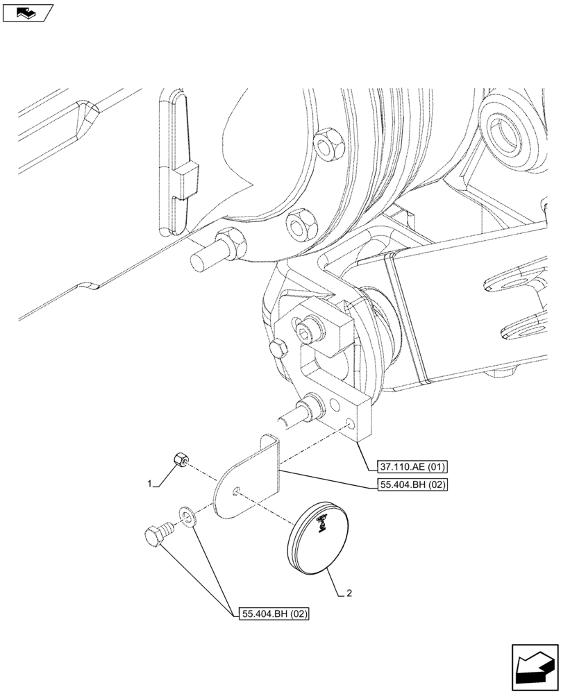 Схема запчастей Case IH FARMALL 105U - (55.404.BH[04]) - VAR - 390886 - REFLECTOR - ISO (55) - ELECTRICAL SYSTEMS