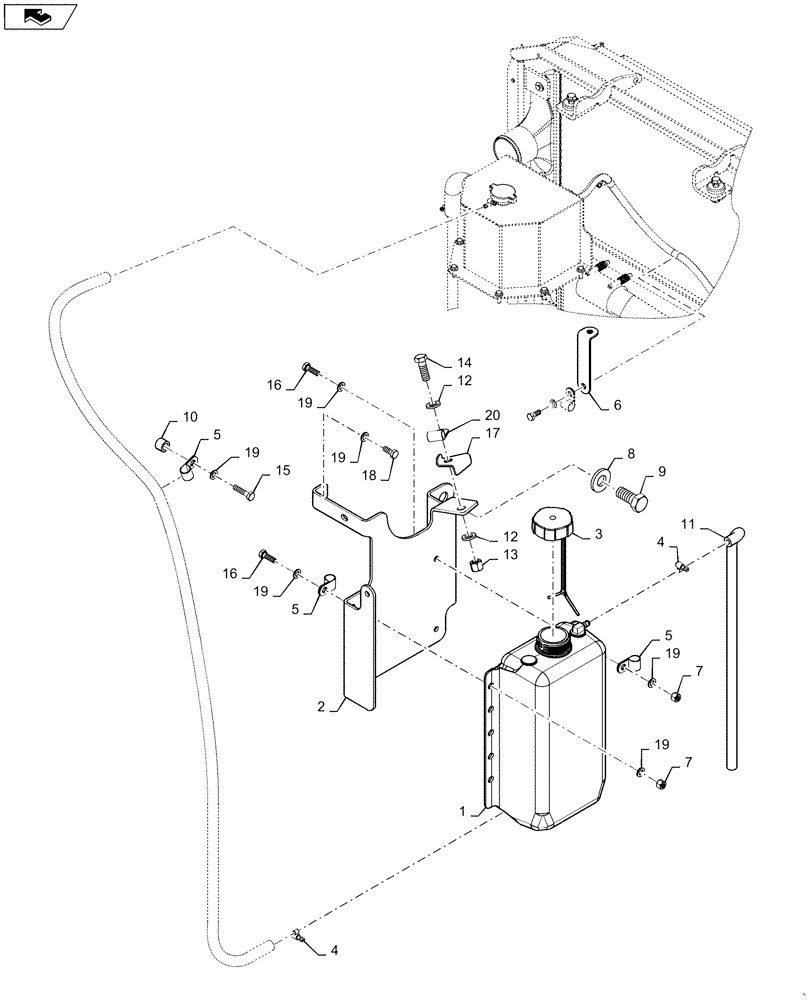 Схема запчастей Case IH STEIGER 350 - (10.400.BH[02]) - COOLING SYSTEM EXPANSION TANK - STEIGER 400-500, 13L (10) - ENGINE