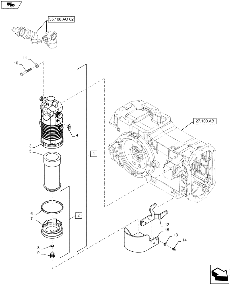 Схема запчастей Case IH MAXXUM 140 - (35.106.AQ[01]) - VAR - 331836, 333836, 336835, 338835, 743744 - HYDRAULIC PUMP 113 L/MIN CCLS FOR SPS - FILTER - C7420 (35) - HYDRAULIC SYSTEMS