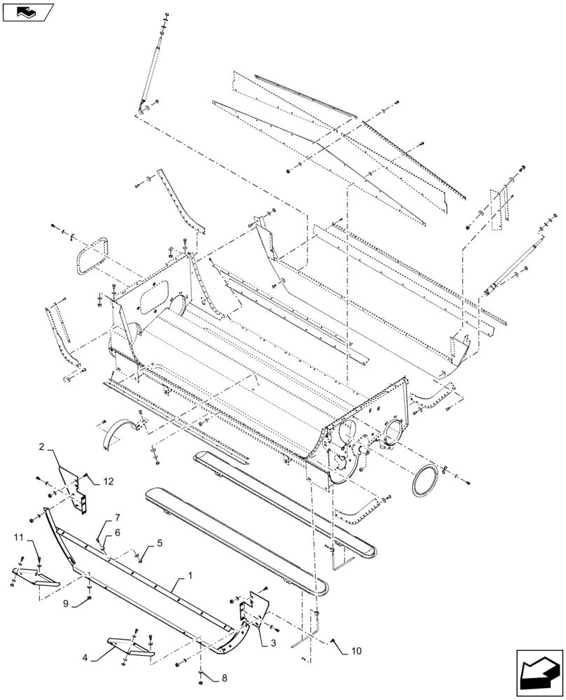 Схема запчастей Case IH 9230 - (74.125.AL[02]) - AUGER BED, CLEAN GRAIN ELEVATOR, SEAL, FRONT, BSN YDG222004 (74) - CLEANING