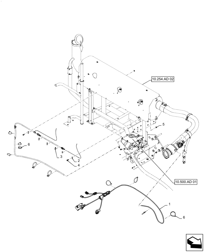 Схема запчастей Case IH 7230 - (55.988.AD) - WIRE HARNESS, SCR TREATMENT, 7230 T4 (55) - ELECTRICAL SYSTEMS