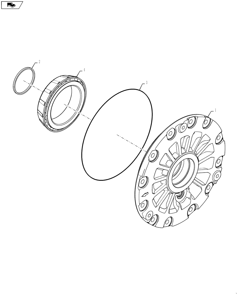 Схема запчастей Case IH STEIGER 350 - (27.106.AC[01]) - REAR AXLE ASSY - CARRIER ASSY. - LH DIFF. BEARING (27) - REAR AXLE SYSTEM