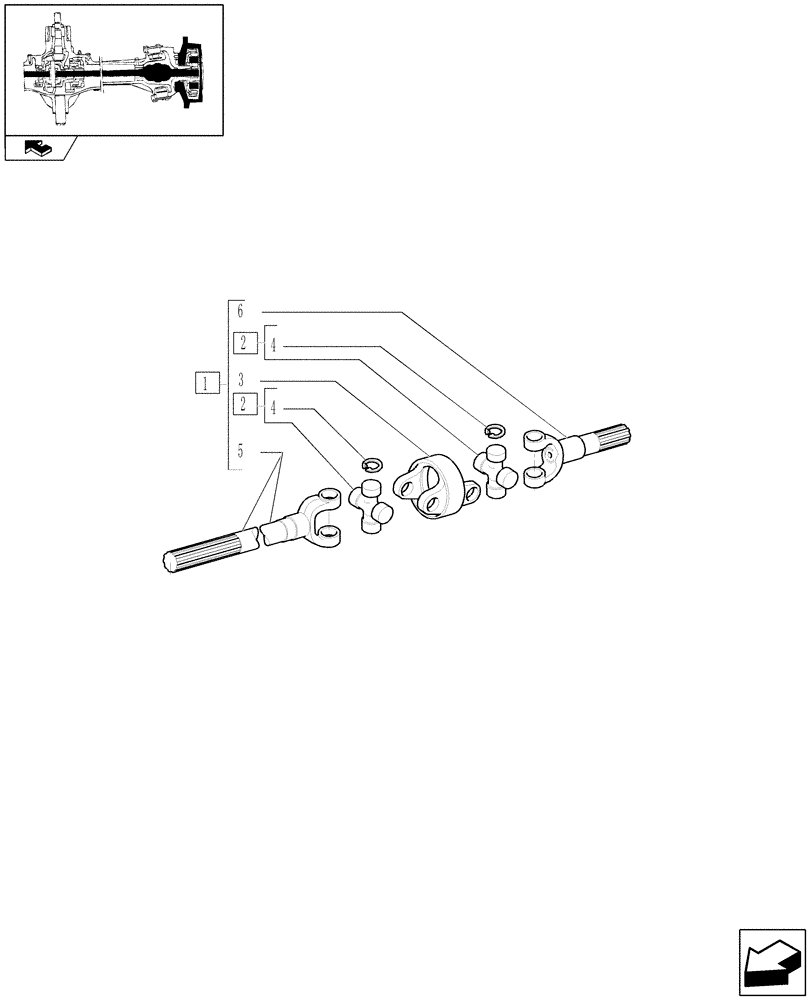 Схема запчастей Case IH PUMA 140 - (1.40. 0/10B) - SHAFT ARTICULATED - BREAKDOWN - D6449 (04) - FRONT AXLE & STEERING