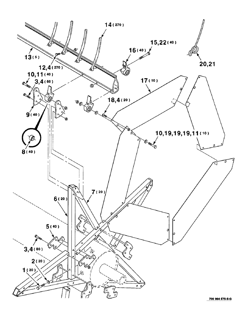 Схема запчастей Case IH 8830 - (3-18) - PICKUP REEL ASSEMBLY, 18 FOOT, UNIVERSAL HARVESTER SERIAL NUMBER 224700 AND LATER (58) - ATTACHMENTS/HEADERS