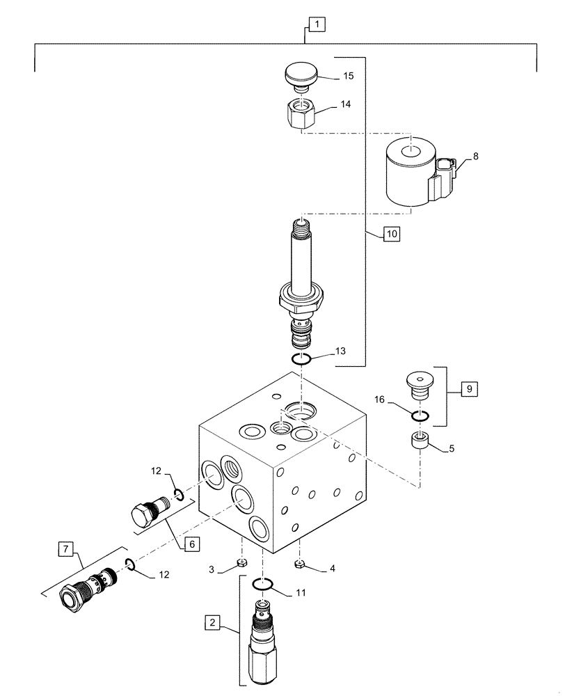 Схема запчастей Case IH 9240 - (35.440.BC[02]) - VAR - 425252, 425369 - MANIFOLD, UNLOADING TUBE, EXTENSION, COMPONENTS (35) - HYDRAULIC SYSTEMS