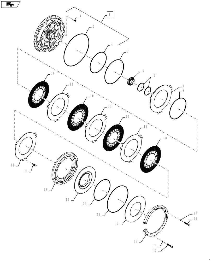 Схема запчастей Case IH STEIGER 350 - (25.102.AS[01]) - FRONT AXLE - BRAKE AND CARRIER ASSY. (25) - FRONT AXLE SYSTEM