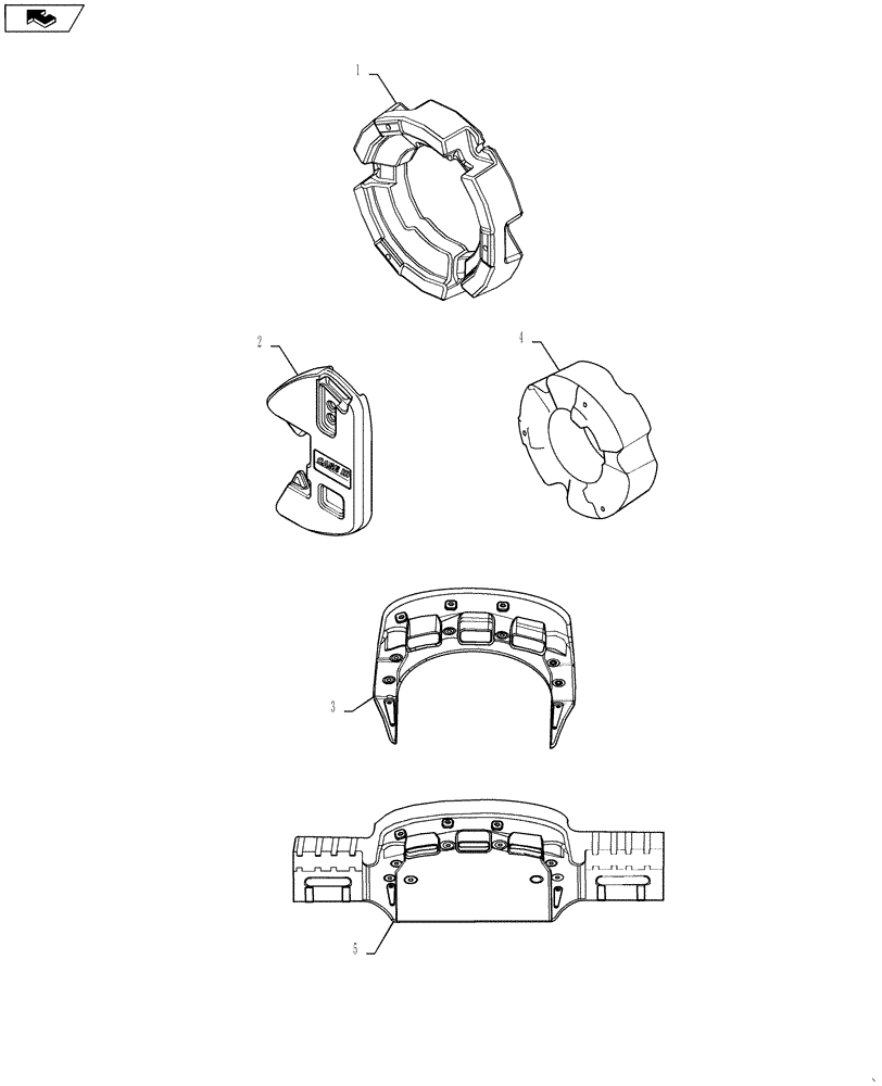 Схема запчастей Case IH STEIGER 350 - (39.140.AC[01]) - BALLAST WEIGHTS (39) - FRAMES AND BALLASTING