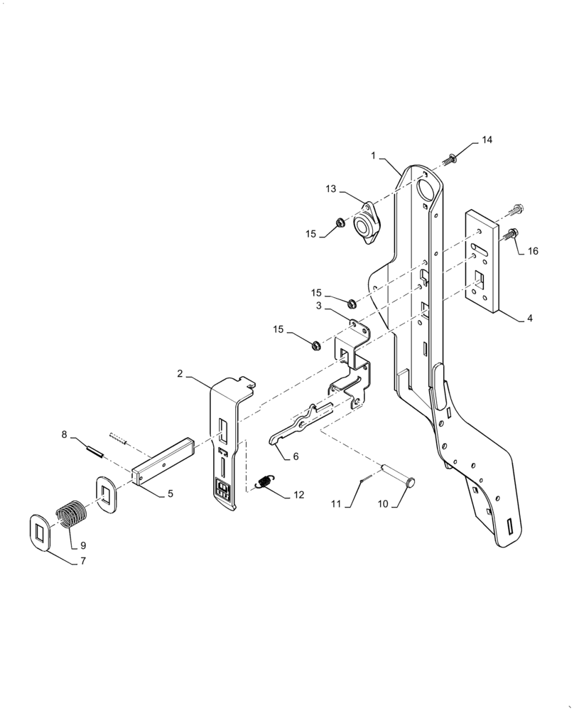 Схема запчастей Case IH 7230 - (73.420.AC[02]) - VAR - 425339, 425340 - LATCH, CHAFF SPREADER, VERTICAL, BSN YDG222003 (73) - RESIDUE HANDLING