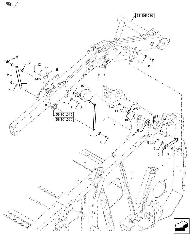 Схема запчастей Case IH 3050-35FT - (55.675.010) - REEL POSITION SENSORS - LH (55) - ELECTRICAL SYSTEMS