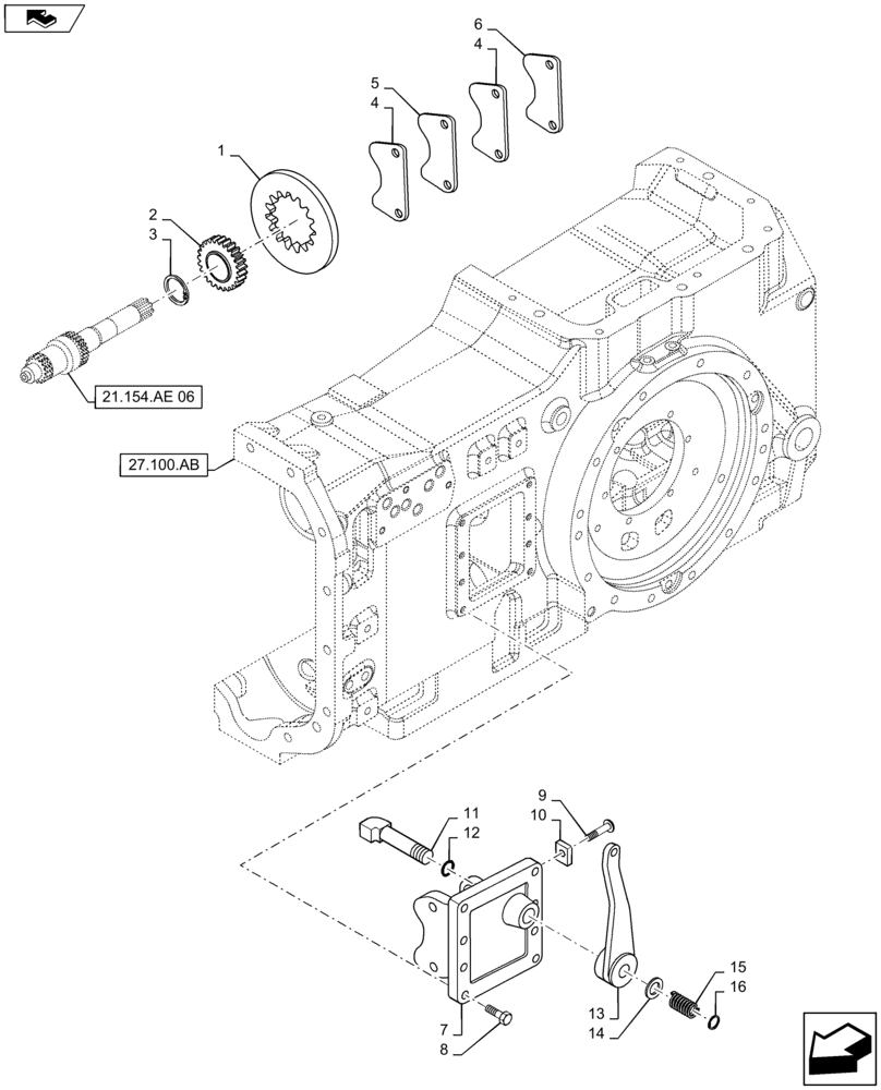 Схема запчастей Case IH MAXXUM 140 - (33.110.AV[02]) - PARKING BRAKE (33) - BRAKES & CONTROLS