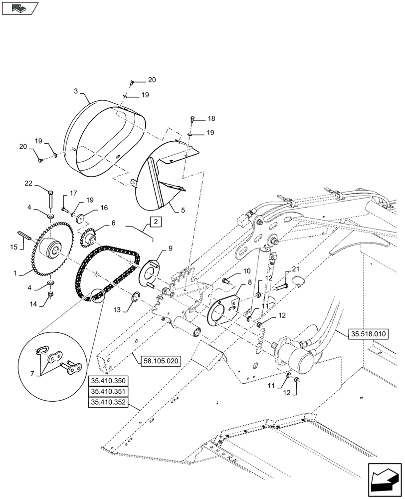 Схема запчастей Case IH 3050-18FT - (58.100.310) - REEL DRIVE (58) - ATTACHMENTS/HEADERS