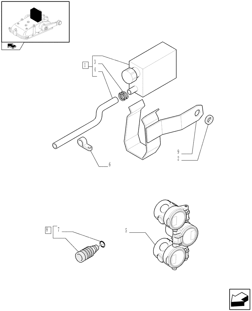 Схема запчастей Case IH FARMALL 95C - (1.82.7/19) - 6 DELUXE FAST CONNECTORS AND OIL COLLECTION SYSTEM FOR 3 CONTROL VALVES (VAR.330545) (07) - HYDRAULIC SYSTEM