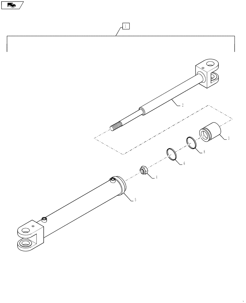 Схема запчастей Case IH STEIGER 500 - (41.216.AT[02]) - STEERING CYLINDER (41) - STEERING