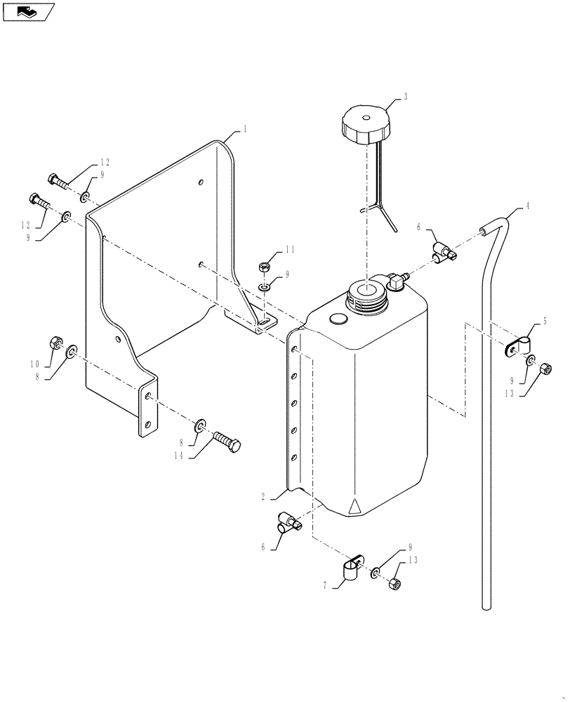 Схема запчастей Case IH STEIGER 350 - (10.400.BH[01]) - COOLING SYSTEM EXPANSION TANK - STEIGER 350, 9L (10) - ENGINE